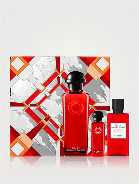 hermes eau de rhubarbe ecarlate price|hermes rhubarb gift set.